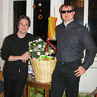 Jan Blüher and Torsten Becker getting the Sektfrühstück Award of the MDR Jump radio station for the development of the ColorVisor.